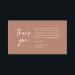 Wedding Thank you for attending, modern minimalist Enclosure Card<br><div class="desc">This is the Modern rustic terracotta earthy tones theme,  Script,  thank you Wedding Enclosure Card. You can change the font colours,  and add your wedding details in the matching font / lettering. #TeeshaDerrick</div>
