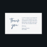 Wedding Thank you for attending, modern minimalist Enclosure Card<br><div class="desc">This is the Modern Navy Blue ink minimalism font,  Script,  thank you Wedding Enclosure Card. You can change the font colours,  and add your wedding details in the matching font / lettering. #TeeshaDerrick</div>