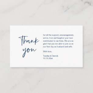 Wedding Thank you for attending, modern minimalist Enclosure Card