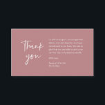 Wedding Thank you for attending, modern minimalist Enclosure Card<br><div class="desc">This is the Modern dusty rose theme,  Script,  thank you Wedding Enclosure Card. You can change the font colours,  and add your wedding details in the matching font / lettering. #TeeshaDerrick</div>