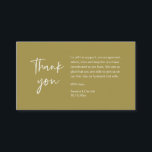 Wedding Thank you for attending, modern minimalist Enclosure Card<br><div class="desc">This is the Modern yellow retro gold theme,  Script,  thank you Wedding Enclosure Card. You can change the font colours,  and add your wedding details in the matching font / lettering. #TeeshaDerrick</div>