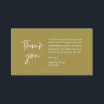 Wedding Thank you for attending, modern minimalist Enclosure Card<br><div class="desc">This is the Modern yellow retro gold theme,  Script,  thank you Wedding Enclosure Card. You can change the font colours,  and add your wedding details in the matching font / lettering. #TeeshaDerrick</div>
