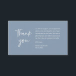 Wedding Thank you for attending, modern minimalist Enclosure Card<br><div class="desc">This is the Modern dusty blue theme,  Script,  thank you Wedding Enclosure Card. You can change the font colours,  and add your wedding details in the matching font / lettering. #TeeshaDerrick</div>