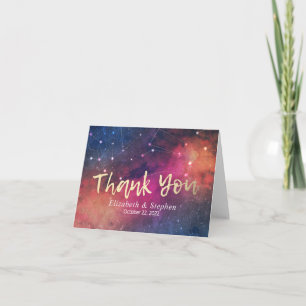 Wedding Thank You Galaxy Star Nebula Constellation Card
