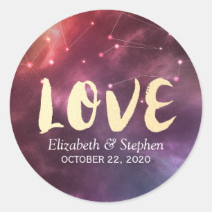 Wedding Thank You Galaxy Star Nebula Constellation Classic Round Sticker