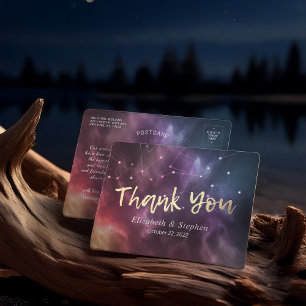 Wedding Thank You Galaxy Star Nebula Constellation Postcard