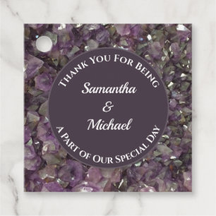Wedding Thank You Gem Purple Amethyst Gemstone Favour Tags