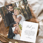 Wedding Thank You Handwritten Photo Elegant<br><div class="desc">Handwritten Wedding Thank You Cards that have a photo on the front and back. The Thank you cards contain a modern hand lettered cursive script typography that are elegant,  simple and modern to use after you minimalist simple wedding day celebration.</div>