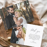 Wedding Thank You Handwritten Photo Elegant<br><div class="desc">Handwritten Wedding Thank You Cards that have a photo on the front and back. The Thank you cards contain a modern hand lettered cursive script typography that are elegant,  simple and modern to use after you minimalist simple wedding day celebration.</div>