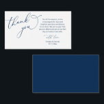 Wedding Thank you, in Classy Romantic Navy Blue Enclosure Card<br><div class="desc">This is the Modern minimalist,  Classy Romantic Navy Blue Script,  Wedding reception Enclosure Card. You can change the font colours,  and add your wedding details in the matching font / lettering. #TeeshaDerrick</div>