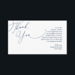 Wedding Thank you, in Modern Navy Blue theme Enclosure Card<br><div class="desc">This is the Modern minimalist,  classy navy blue Script,  Wedding reception Enclosure Card. You can change the font colours,  and add your wedding details in the matching font / lettering. #TeeshaDerrick</div>