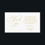 Wedding Thank you, in Modern romantic theme Enclos Enclosure Card<br><div class="desc">This is the Modern minimalist,  Classy Yellow Gold Script,  Wedding reception Enclosure Card. You can change the font colours,  and add your wedding details in the matching font / lettering. #TeeshaDerrick</div>