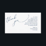 Wedding Thank you, in romantic navy blue theme Enclosure Card<br><div class="desc">This is the Modern minimalist,  classy navy blue Script,  Wedding reception Enclosure Card. You can change the font colours,  and add your wedding details in the matching font / lettering. #TeeshaDerrick</div>