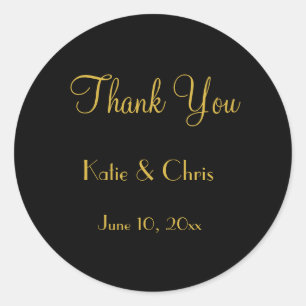 Wedding Thank You in Script Font Classic Round Sticker