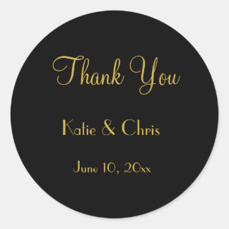 Wedding Thank You in Script Font Classic Round Sticker