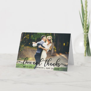 Wedding Thank You   Love and Thanks Photo Fold Card