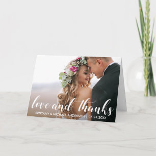 Wedding Thank You   Love and Thanks Photo Fold Card