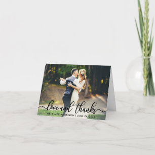 Wedding Thank You   Love and Thanks Photo Note Card