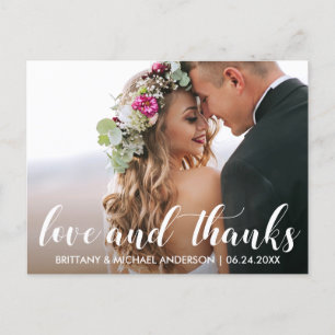 Wedding Thank You   Love and Thanks Photo Postcard
