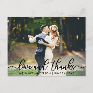 Wedding Thank You Love and Thanks Photo Postcard