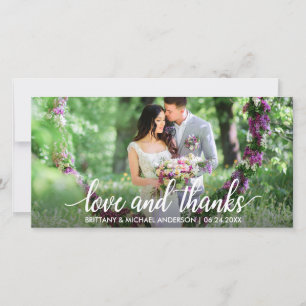 Wedding Thank You Love and Thanks Photo W Card