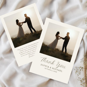 Wedding Thank You Message 2 Photographs Minimal Card