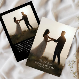 Wedding Thank You Message 2 Photographs Minimal Card