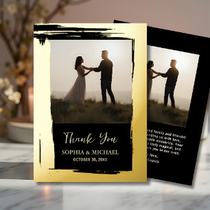 Wedding Thank You Message 2 Photos Black Elegant