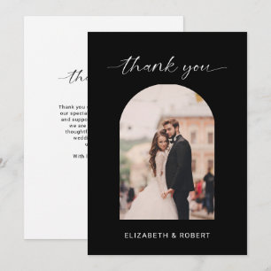 Wedding Thank you Minimal Modern Photo Arch Frame Card