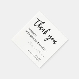💍 Wedding Thank you Minimalist Elegant  Napkin
