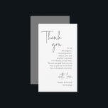 Wedding Thank you, Modern Dark Grey Script Enclosure Card<br><div class="desc">Say "thank you" to your wedding guests in style with these elegant and heartfelt cards. Each card features a beautiful design and a thoughtful message of gratitude to express your appreciation for your loved ones' presence on your special day. The front of the card features a stunning Dark Grey "thank...</div>