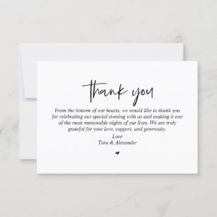 Wedding Thank you, modern minimalist Card