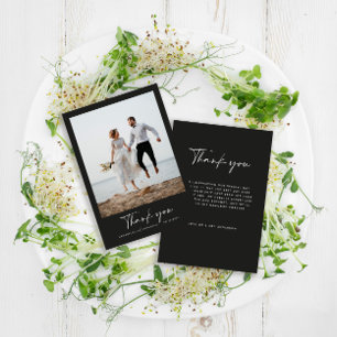 Wedding thank you modern photo minimal script invitation