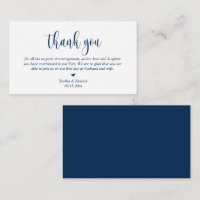 Wedding Thank you, Modern Script, Classy Navy Blue
