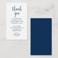 Wedding Thank you, Modern Script, Classy Navy Blue