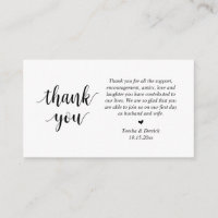 Wedding Thank you, Modern Script Enclosure Card