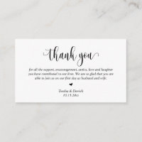 Wedding Thank you, Modern Script Enclosure Card