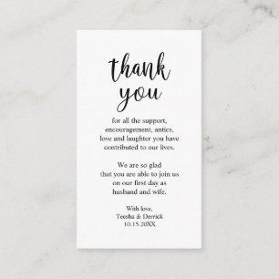 Wedding Thank you, Modern Simple Rustic Enclosure  Card