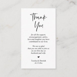Wedding Thank you, Modern Simple Script Enclosure Card
