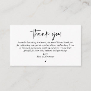 Wedding Thank you, Modern Simple Script Enclosure Card