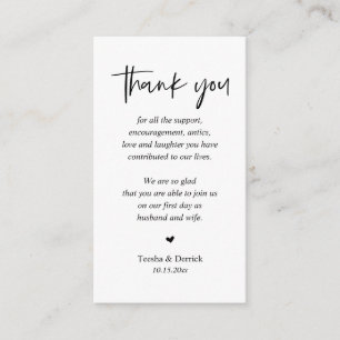 Wedding Thank you, Modern Simple Script Enclosure Card