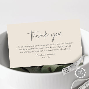 Wedding Thank you, Modern Simple Script Enclosure  Card
