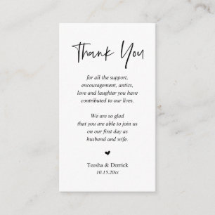 Wedding Thank you, Modern Simple Script Enclosure Card