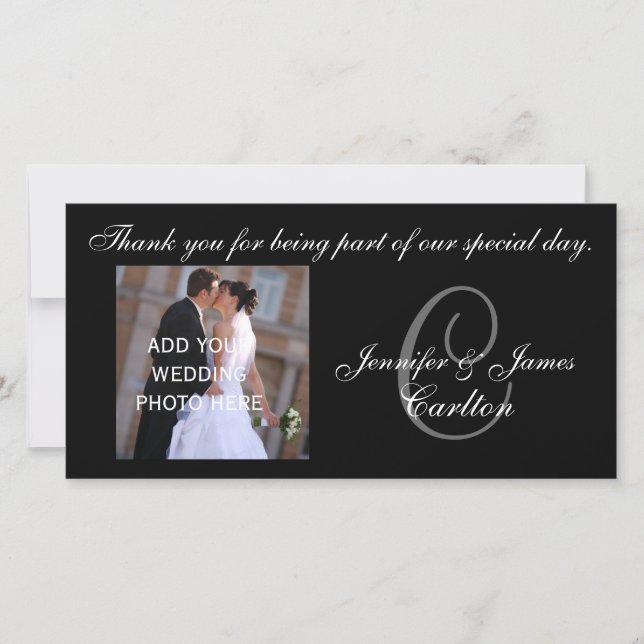 Wedding Thank You Monogram C and Message Card (Front)