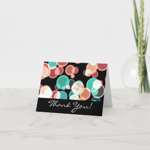 Wedding Thank You Multicolored Bubbles on Black Card