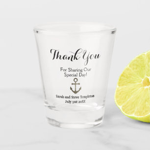 Wedding Thank You Nautical Anchor Sailing Shot Glass