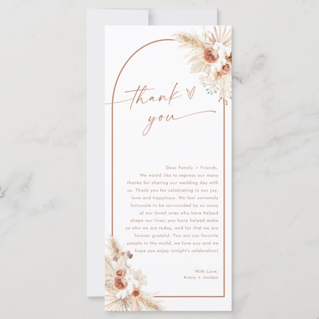 Wedding Thank You Note, Boho Napkin Thank You Note (Front)