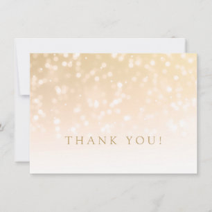 Wedding Thank You Note Gold Bokeh Sparkle Lights Card