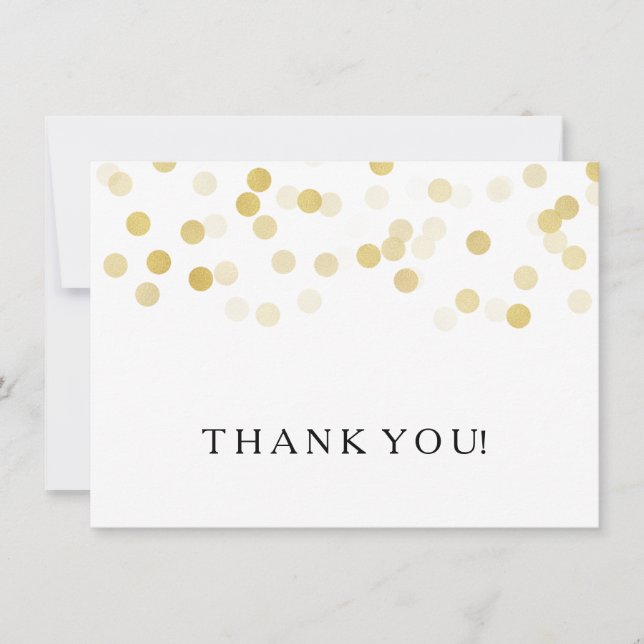 Wedding Thank You Note Gold Foil Glitter Lights (Front)