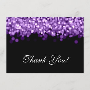 Wedding Thank You Note Purple Lights Card